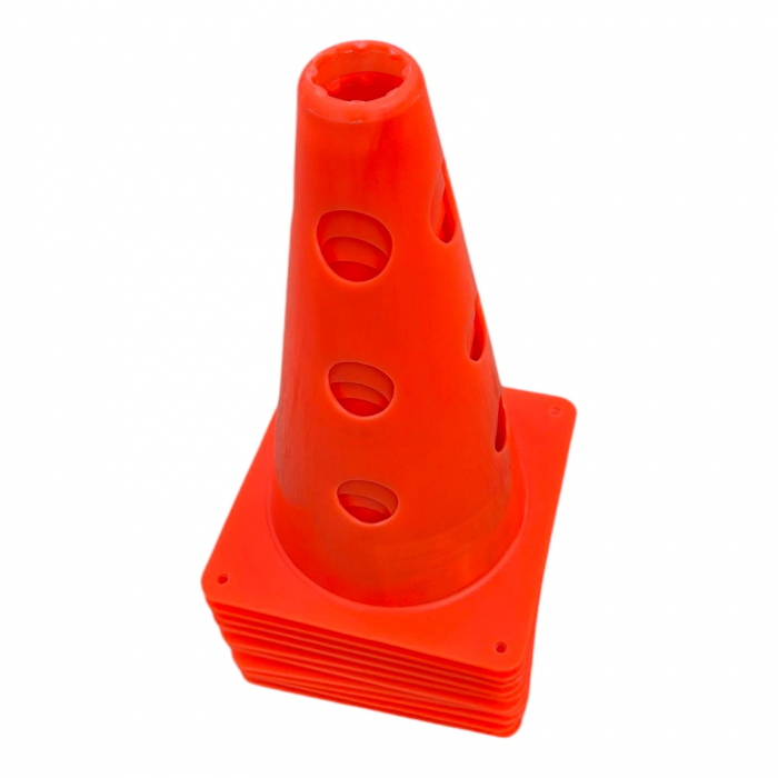 Set of 10 Sportech Training Cones, 30 cm, with Holes [6]