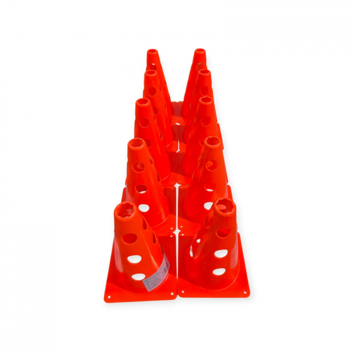 Set of 10 Sportech Training Cones, 30 cm, with Holes [8]