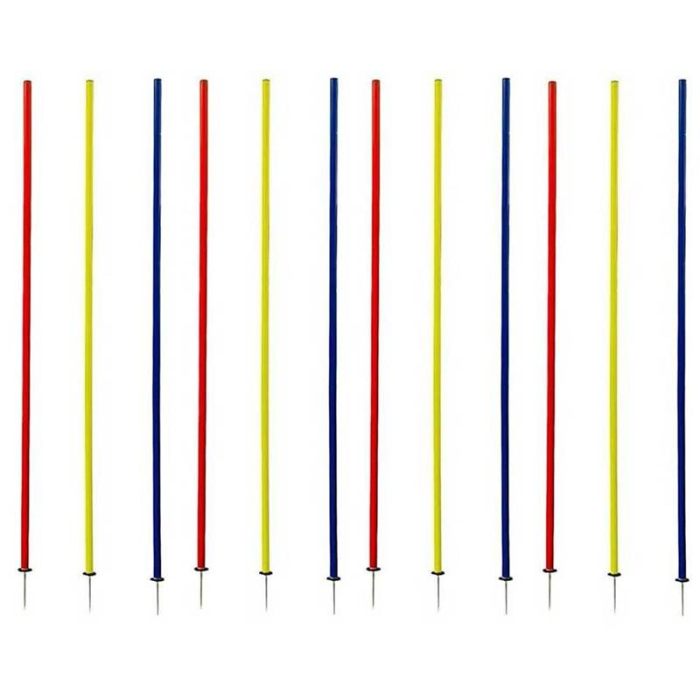 Set 12 bastoane tip jalon antrenament Sportech, varf metalic, 170 cm cu husa transport [1]