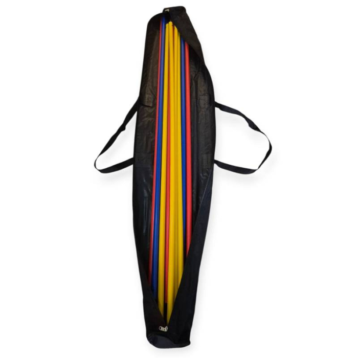 Set 12 bastoane tip jalon antrenament Sportech, varf metalic, 170 cm cu husa transport [2]