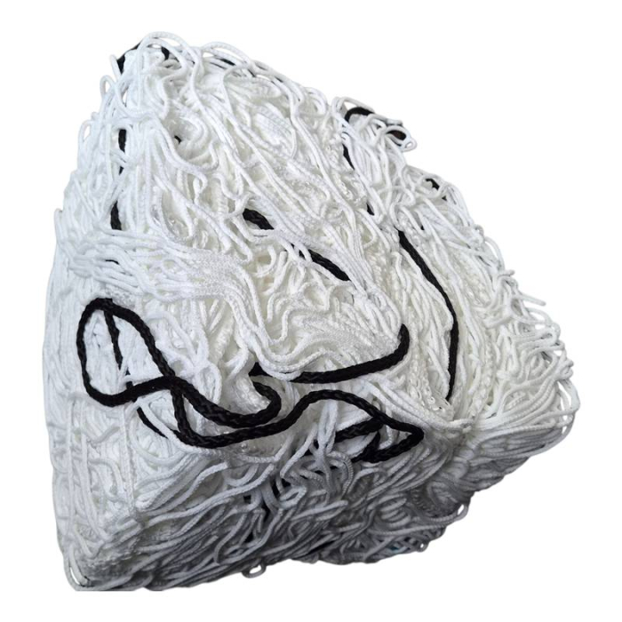 Set of 2 HUCK 1053-02 football goal nets, white, for 7.32 × 2.45 m goals, 200 cm top and bottom depth, knotless polypropylene, 3 mm cord, 120 mm square mesh [5]