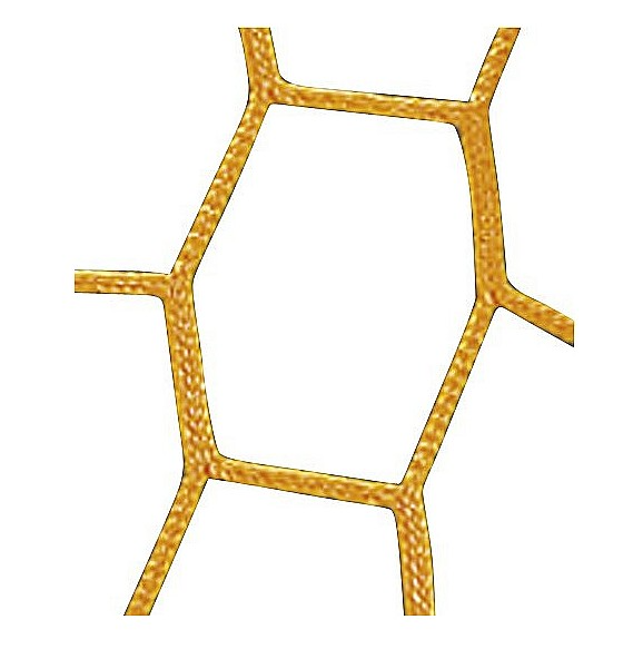 Set of 2 Huck 3x2 m WM handball goal nets, 5 mm thread without a knot, yellow color [5]