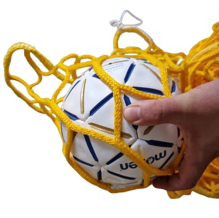 Set of 2 Huck 3x2 m WM handball goal nets, 5 mm thread without a knot, yellow color [4]