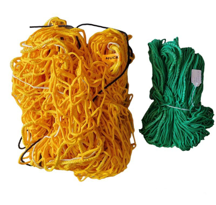 Set of 2 Huck Handball Goal Nets 3x2 m, 5 mm knotless, yellow, with anti-shock inner net [8]