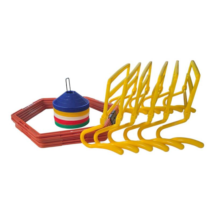 Set antrenament agilitate Master Sport TIP2: scarite hexagonala, 50 copete, 6 obstacole reglabile [3]
