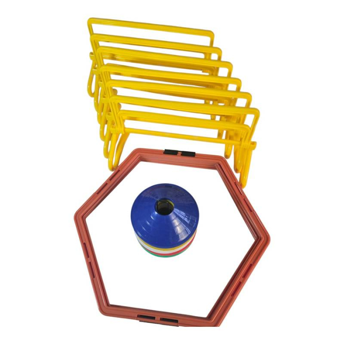 Set antrenament agilitate Master Sport TIP2: scarite hexagonala, 50 copete, 6 obstacole reglabile [2]
