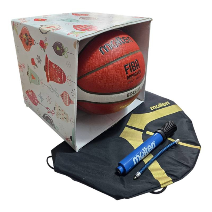 Set cadou – minge baschet Molten BG4550 marime 6 / 7+ pompa + rucsac – ambalaj cadou sarbatori [2]