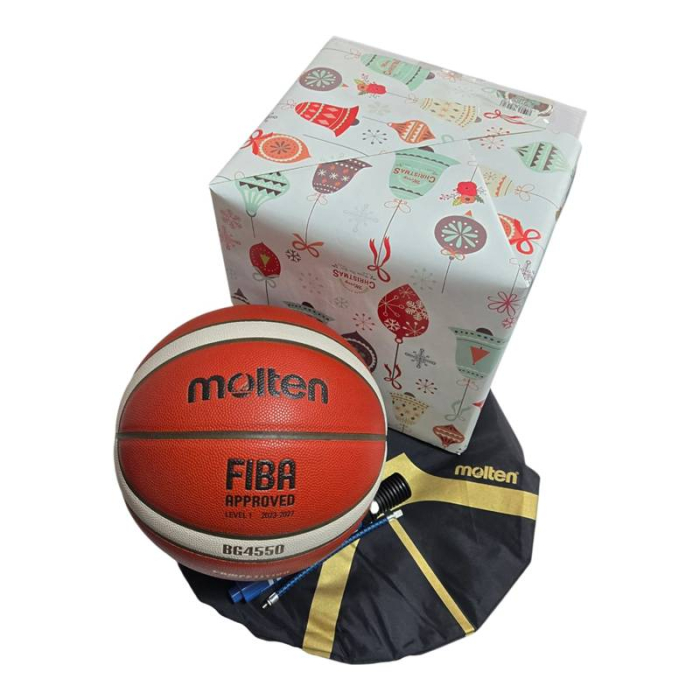 Set cadou – minge baschet Molten BG4550 marime 6 / 7+ pompa + rucsac – ambalaj cadou sarbatori [3]