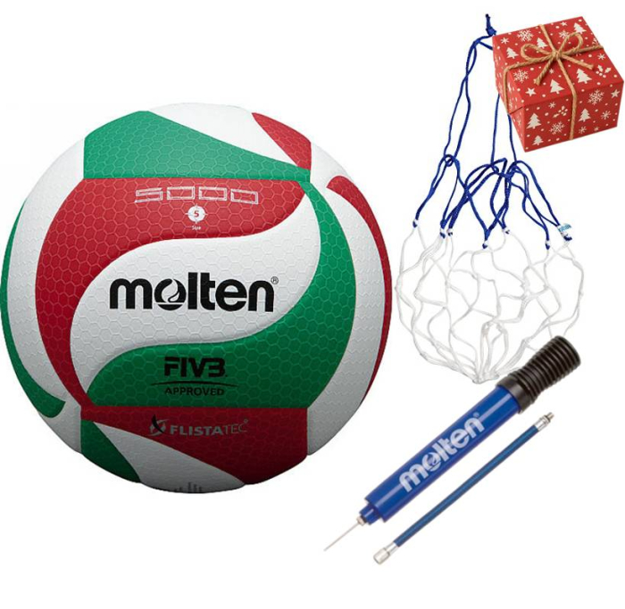 Volleyball Gift Set Molten V5M5000 FLISTATEC with DHP21 Pump, BND Net and Gift Wrapping [2]