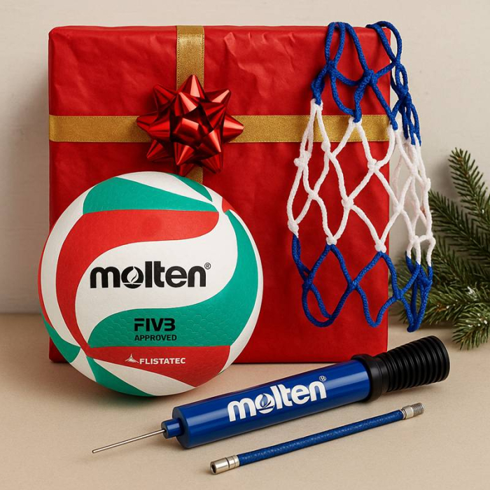 Volleyball Gift Set Molten V5M5000 FLISTATEC with DHP21 Pump, BND Net and Gift Wrapping [1]
