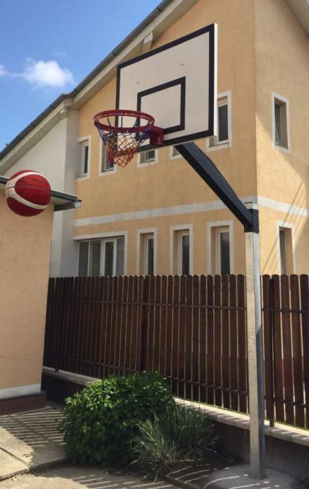 Sistem baschet mono stalp Anastasia Sport, model antivadalizare, panou 120x90 cm, inel si plasa, fixare prin betonare [6]