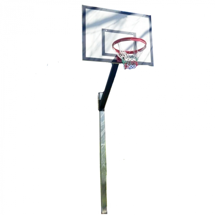 Sistem baschet mono stalp MODEL100, panou 120x90 cm, inel si plasa, fixare prin betonare [16]