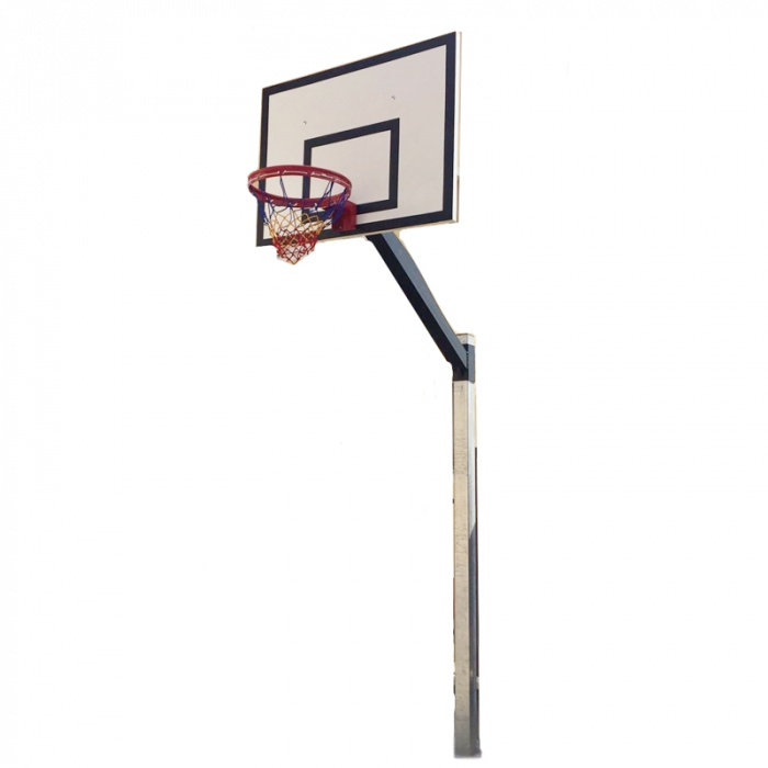 Sistem baschet mono stalp MODEL100, panou 120x90 cm, inel si plasa, fixare prin betonare [14]