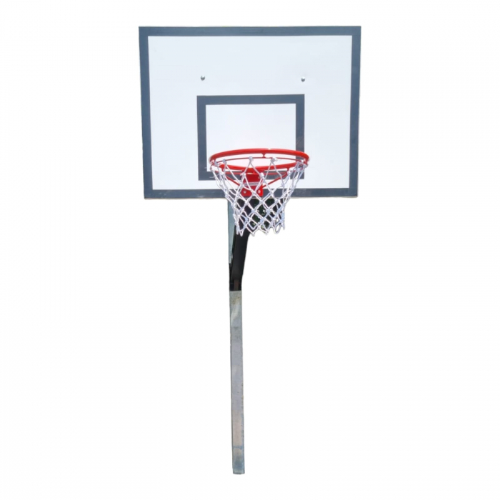 Sistem baschet mono stalp MODEL100, panou 120x90 cm, inel si plasa, fixare prin betonare [15]
