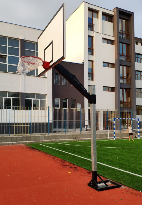 Sistem baschet mono stalp MODEL101, panou fibra 180x105 cm, inel si plasa [20]