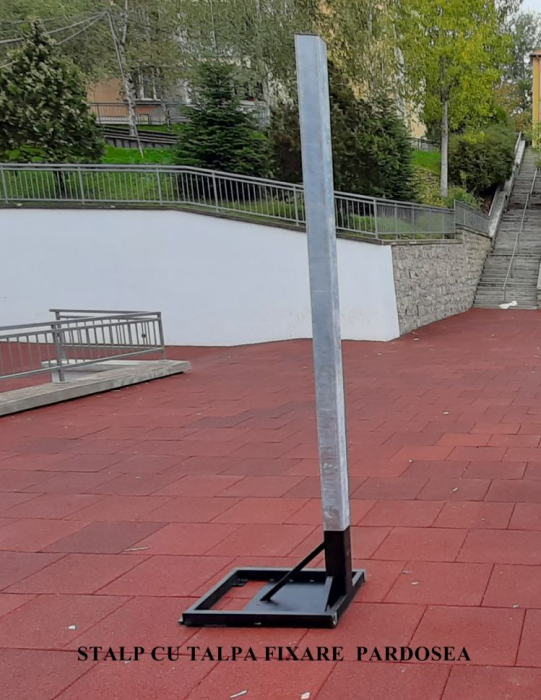 Sistem baschet mono stalp MODEL101, panou fibra 180x105 cm, inel si plasa [10]