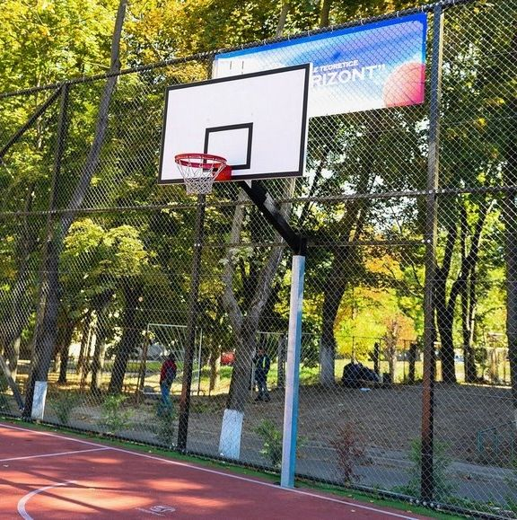 Sistem baschet mono stalp MODEL101, panou fibra 180x105 cm, inel si plasa [15]