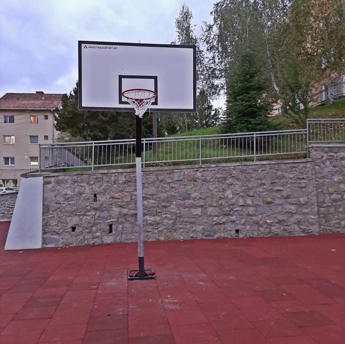 Sistem baschet mono stalp MODEL101, panou fibra 180x105 cm, inel si plasa [12]