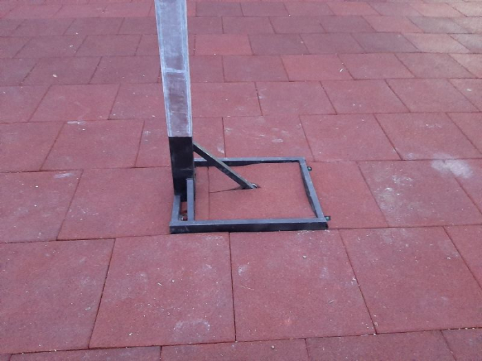 Stalp baschet Anastasia Sport profil 100x100 mm, brat proiectie 125 cm, fixare prin betonare [7]