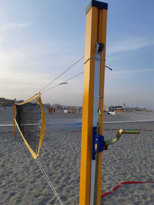 Stalpi de volei plaja Anastasia Sport, aluminiu cu inaltime reglabila a fileului, profil 80x80 mm [6]