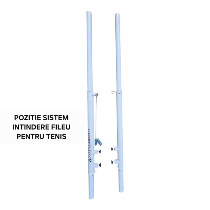 Multi-Functional Volleyball and Tennis Posts Anastasia Sport, Steel Ø76 mm, Socket Mounted, Set of 2 [5]