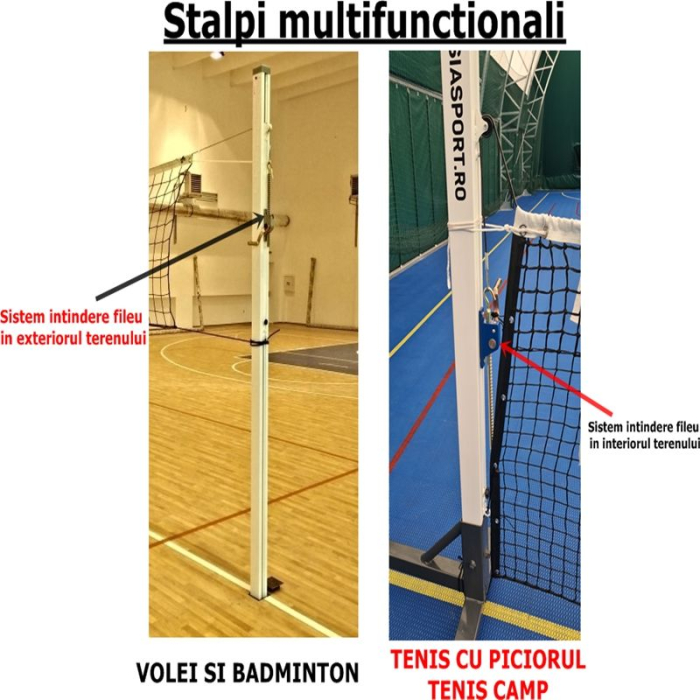 Stalpi volei Anastasia Sport profil aluminiu 80x80 mm cu inaltime reglabila [9]