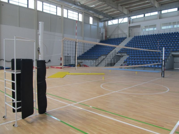 Stalpi volei Anastasia Sport profil aluminiu oval 120x100 mm, inaltime reglabila a fileului [10]