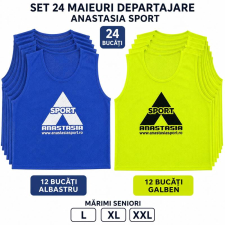 Set of 24 Anastasia Sport training bibs, 12 yellow + 12 blue, adult sizes L, XL and XXL [1]