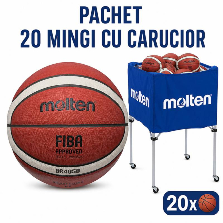 Packages for basketball clubs - Basketball Package 20 x Molten B7G4050 Size 7 Basketballs, FIBA Approved + Molten BK0012-B Ball Cart