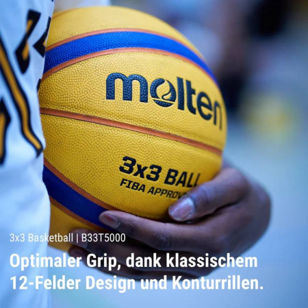 Set baschet 3x3 Molten B33T5000 FIBA Approved + pompa DHP21 + rucsac pentru minge [5]