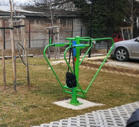 Aparat fitness Dip Bars Abdominal Outdoor, pentru flotări la paralele și ridicări picioare [3]