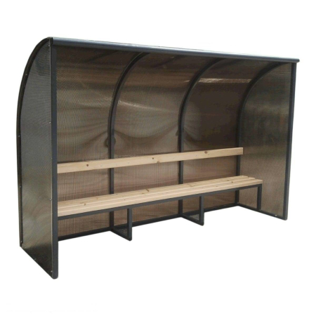 Dotari terenuri sport si sala sport - Banca rezerve acoperita 6 locuri, structura metalica, policarbonat, scaune PVC sau lemn masiv