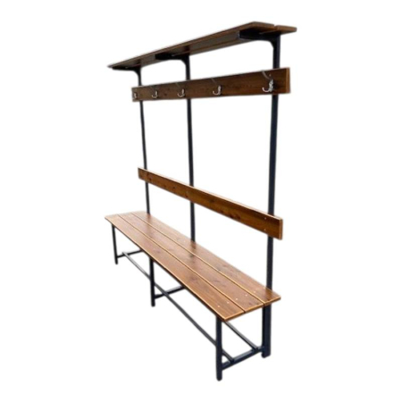 Changing room bench 2 m with hangers and roof