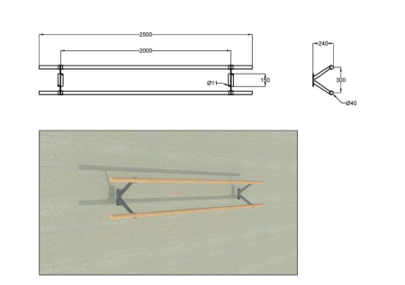Double wall ballet bars [2]