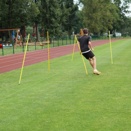 Set 12 bastoane tip jalon antrenament Sportech, varf metalic, 170 cm cu husa transport [6]