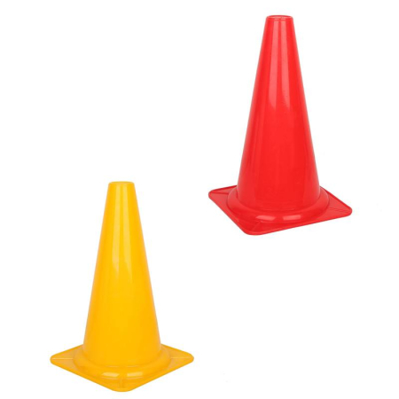 Volleyball Training Accessories – Hurdles, Cones, Ladders, Obstacles - Sportech Training Cone 30 cm, Flexible PVC, Sports Agility and Field Marker Cone, Yellow or Red