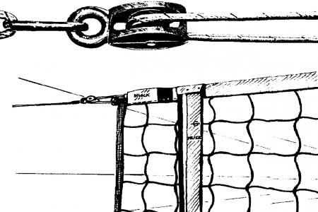 Huck DVV1 Competition Volleyball Net with Pulley and Kevlar Cable [2]
