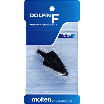 Table tacticemagnetice fotbal,  fluiere și cronometre, cartonașe - Fluier pentru arbitru de fotbal Molten Dolfin F negru model RA0070