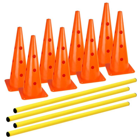 Accesorii antrenament / antrenor - Gardulet antrenament Master Sport: 8 conuri + 4 bastone