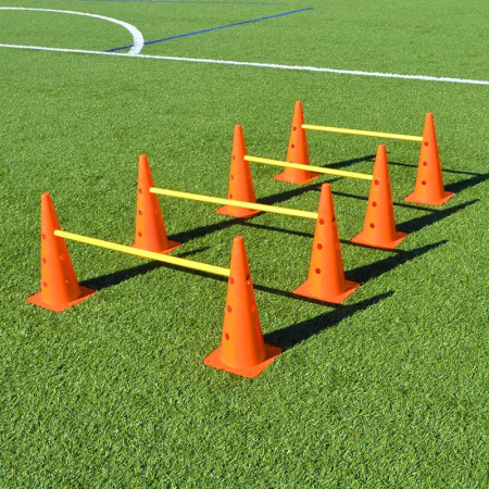 Training Hurdle Master Sport – Set of 8 Cones 38 cm + 4 Poles 100 cm, Durable PVC [1]