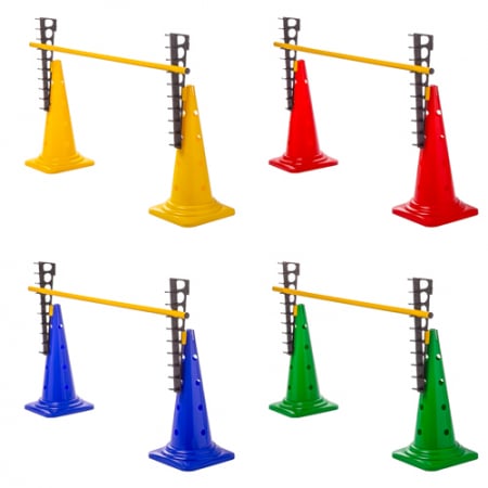 Gardulet antrenament Team Sport 2 conuri rosii+ baston, inaltime 84 cm