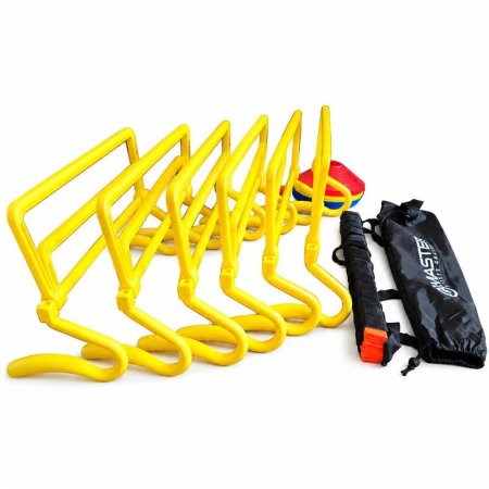 Kit antrenament agilitate Master Sport, 6 obstacole reglabile, scara agilitate 6 m, 20 jaloane/copete [2]