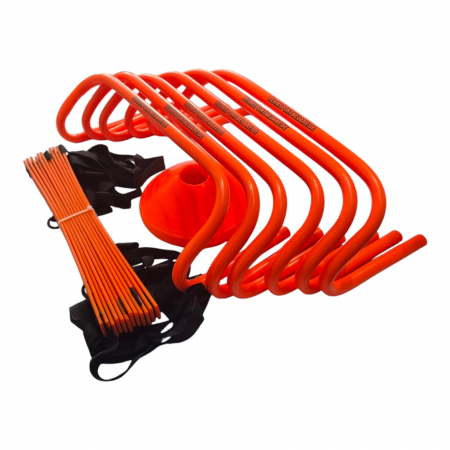 Accesorii antrenament / antrenor - Kit / set antrenament economic: 6 obstacole, 12 copete, 1 scarita antrenament