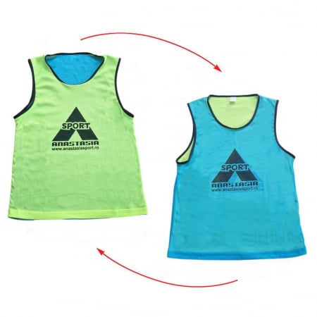 Accesorii antrenament / antrenor - Maieu departajare Anastasia Sport fata dubla albastru / galben, marime S