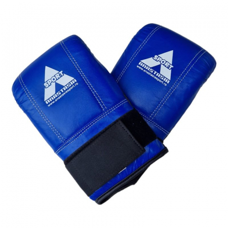 Anastasia Sport Punching Bag Gloves – Genuine Leather, Blue – For Boxing, Kickboxing, MMA