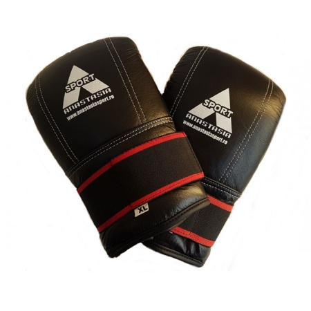 Manusi sac box Anastasia Sport piele naturala, negru, antrenament kick-box/MMA, marime M [5]