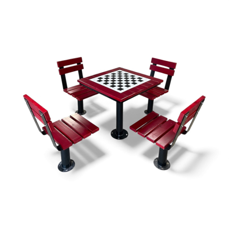 Mobilier urban, fitness outdoor - Masa sah exterior Elegance cu 2 scaune, lemn larice, mobilier urban parc