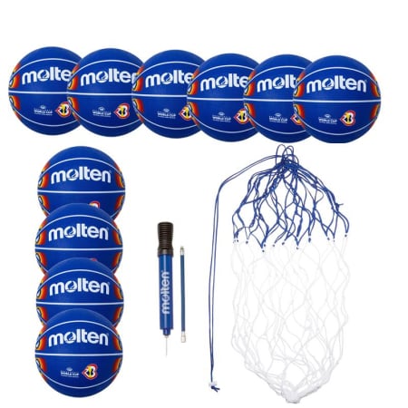Mingi baschet Molten - Pachet 10 mingi baschet Molten B7C1600-M3P + pompa DHP21 + plasa BN10