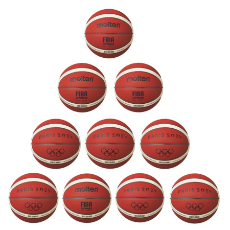Molten basketballs size 7 - Set of 10 Molten B7G3800 Basketballs – Paris 2024 Olympic Design, FIBA Approved, Size 7, Indoor/Outdoor