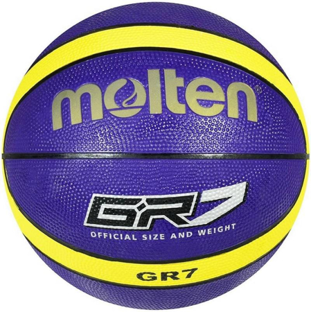 Mingi baschet Molten marime 7 - Minge baschet Molten BGR7-VY, cauciuc premium, marimea 7, mov / galben, indoor & outdoor